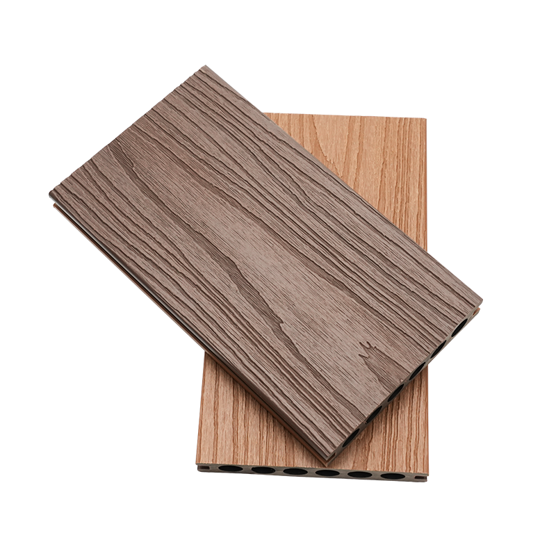 Decisión de plástico de madera extruida de doble cara en relieve de seis hoyos