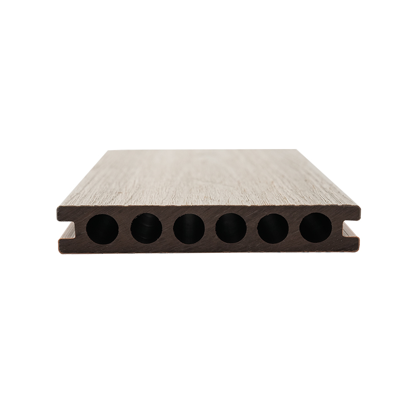 Decisión de plástico de madera extruida de doble cara en relieve de seis hoyos