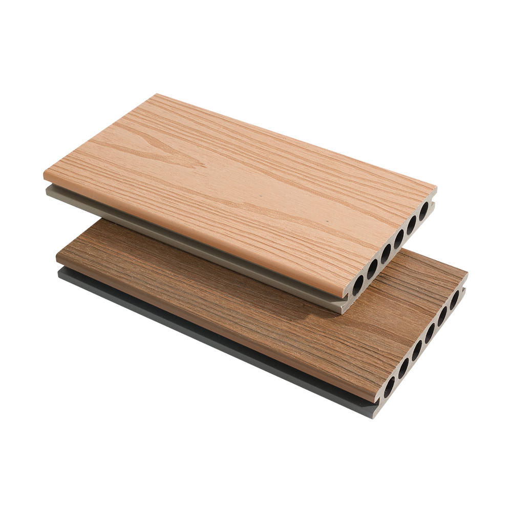 Decking de WPC de coextrusión de seis orificios